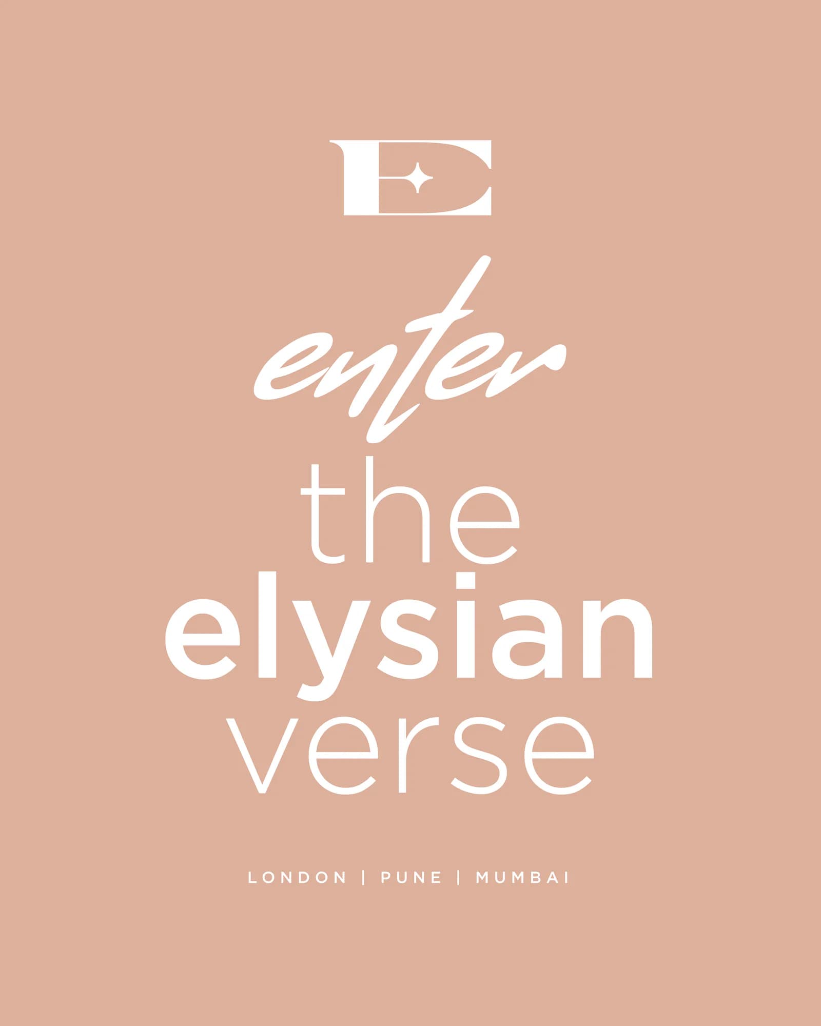 Typographic campaign post introducing the Elysian brand world