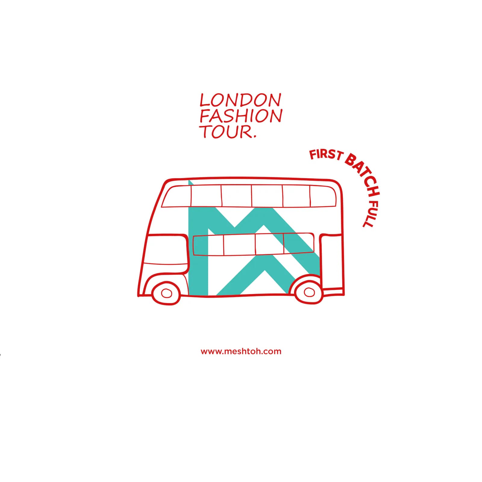 Illustrated campaign artwork of a branded London bus