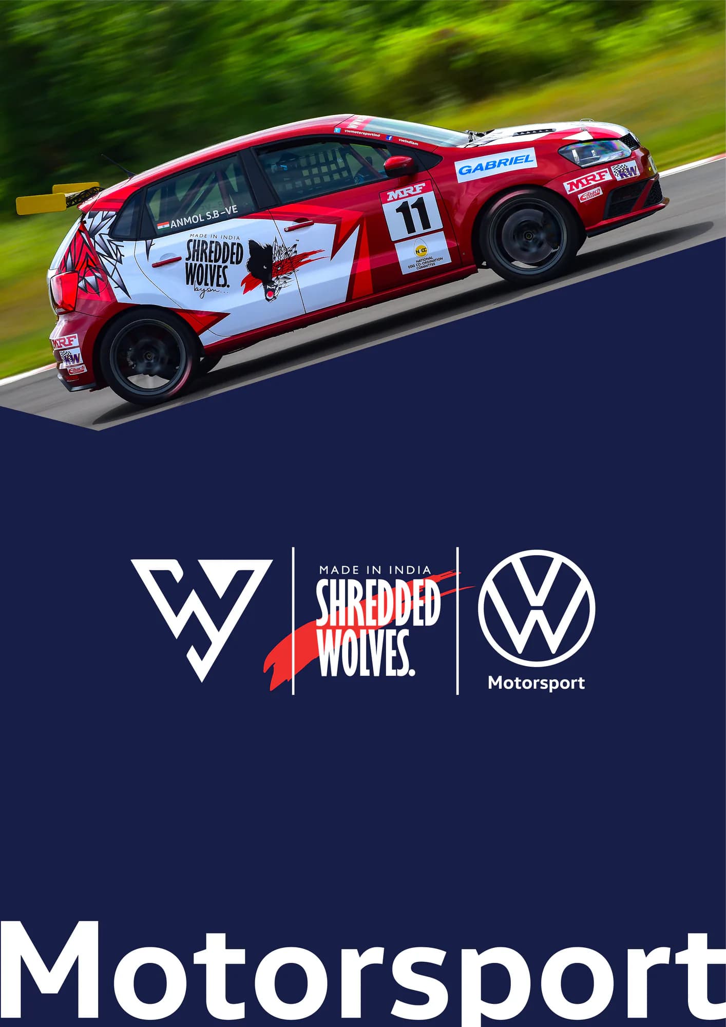 Brand book spread announcing a motorsport apparel collaboration